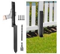 VALKINWORKS Fence Post Repair Kit, 1 Pack - Heavy-Duty One-Piece Steel Anchor with Stakes for 4x4/6x6 Wood Fence Posts