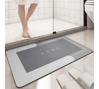 VALKIT1 Modrnizd Magic Mat, Modernized Magic Mat Bathroom, Modernized Bath Mat, Bath Mats for Bathroom, Bathroom Mat Quick Dry, Non Skid Waterproof Comfort Standing Rugs (Gray Rectangle, 19.9x31.5in)
