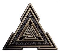 Valknut Knot Viking Norse God Rune Symbol Thor Odin Three Interlocking Triangles Triangle Afterlife Warrior Spirit Norway Sweden Courage Runestone 1.3" Enamel Pin Badge