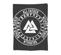 Valknut Rune Sofa Blanket,Nordic Pagan RuneFlannel Blanket,Washable,camping Trips, Available Various Sizes,Gift