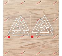 Valknut Symbol Old Norse Viking Decal Sticker Vinyl - 2 Pack White, 15.2cm - No Background for Car Boat Laptop 01281