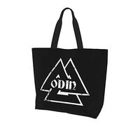 Valknut, The Symbol Of Odin God Women'S Lightweight Canvas Handbag Reusable Shopping Bag Black