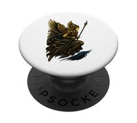 Valkyrie with Spear Winged Helm Norse Myth Viking Symbol PopSockets Adhesive PopGrip