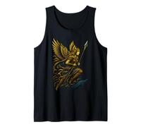 Valkyrie with Spear Winged Helm Norse Myth Viking Symbol Tank Top