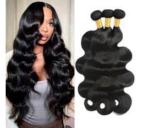vallbest Body Wave Bundles Human Hair Bundles 10A Grade 100% Unprocessed Brazilian Virgin Hair Bundles Body Weave Wavy Bundles Human Hair (12 14 16)