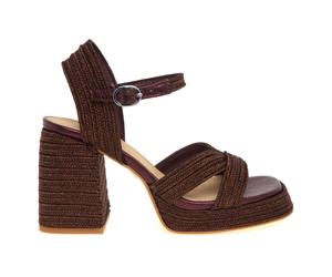 Valle/142 Sandal - female - Castañer - High Heel Sandals - Brown - 4 UK - Shoes 4 UK