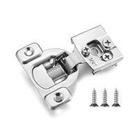 Vallecloud (4 Pack) 1/2 Inch Overlay Soft Close Cabinet Hinges, Kitchen Concealed Hinges for Face Frame Door, European Hinges with Brushed Nickel