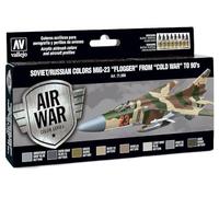 Vallejo 071606 AV Model Air Set Soviet MiG-23 Flogger “Cold War” to -90's Model Kit, Various, 17 ml