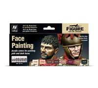 Vallejo Model Color Faces Painting Acrylic Paint Set - Assorted Colours (Pack of 8),Red,17 ml (Pack of 8)