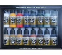 Vallejo Model Air Basic Colors Acrylic Paint Set for Air Brush - Assorted Colours (Pack of 16)