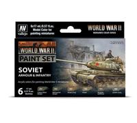 Vallejo 17ml x6 70202 Model Color Acrylic Paint Set - WW2 Soviet Armour / ...