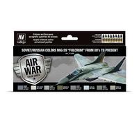 Vallejo 17ml x8 71605 Model Air Acrylic Paint Set - Soviet/Russian MiG-29 Ful ..