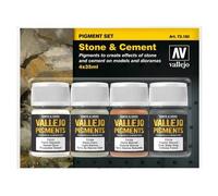 Acrylicos Vallejo"Stone & Cement" Pigments Set,35 ml (Pack of 4)