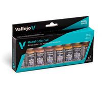 Vallejo Model Color Acrylic Paint Set, 8 Skin and Flesh Tones, 18 ml Dropper Bottles, Matte Finish for Miniature Figures and Models