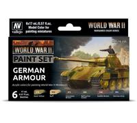 Vallejo 70205 18ml x6 Model Color Acrylic Paint Set - WWII German Armour