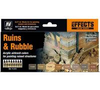 Vallejo 71214 17ml x 8 Model Air Paint Set - Ruins & Rubble