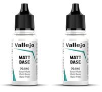 Vallejo Base Mate Incoloro 18 ml, Acrylic Paint for Miniatures and Models, Smooth Finish, Quick Drying, Non-Toxic Formula, Ideal for Airbrushing and Brush Application (Pack of 2)
