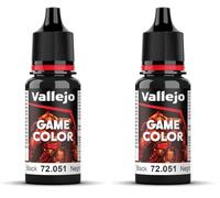 Vallejo Game Color 17 ml Acrylic Paint - Black (Pack of 2)