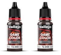 Vallejo Game Color Acrylic Paint, Hammered Copper, 18 ml, Self-Leveling, BSL System, Ideal for Miniatures and Models (Pack of 2)