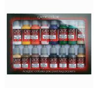 Vallejo Game Color Acrylic Paint Set, 16 Matte And Metallic Colors, 18 Ml Dropper Bottles, Starter Kit For Fantasy Wargaming