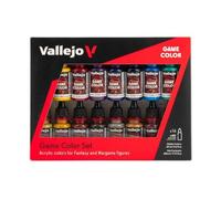 Vallejo Game Color Advanced Acrylic Paint Set, 16 Matte and Metallic Colors in 18 ml Dropper Bottles, Ideal for Fantasy Figures and Wargaming