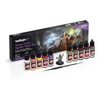 Vallejo Game Color Starter Value Starter Kit - Acrylic Miniatures Starter Kit - 10 Colors of 18 ml + Brush + Exclusive Miniature