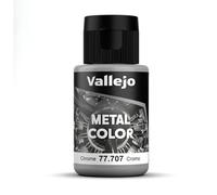 Vallejo Metal Color Acrylic Paint, Chrome Finish for Airbrush, 32 ml, Ideal for Model Building and Detailing