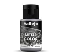 Vallejo Metal Color Acrylic Paint, Realistic Aluminum Finish, 32 ml for Airbrush, Ideal for Model Making and Detailing