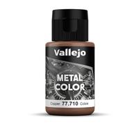 Vallejo Metal Color Acrylic Paint, Realistic Copper Finish, 32 ml for Airbrush, Ideal for Model Making and Miniatures