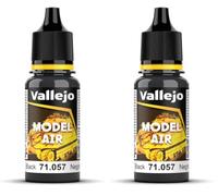 Vallejo Model Air Acrylic Paint, Matte Black Finish, 18 ml for Airbrush, Ideal for Modeling and Miniatures (Pack of 2)