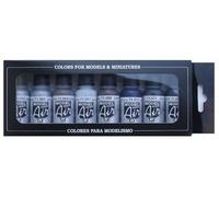 Vallejo Model Air Metallic Colors Acrylic Paint Set for Air Brush - Assorted Colours (Pack of 8),17 ml (Pack of 8)