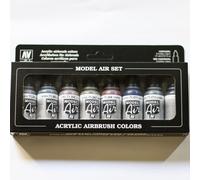 Vallejo Model Air Metallic Colors Acrylic Paint Set for 17 ml (Pack of 8)