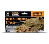 Vallejo Model Air Rust and Chipping Effects Acrylic Paint Set for Air Brush - Assorted Colours (Pack of 8),Black/Brown/Red