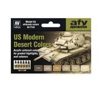 Vallejo Model Air Set - US Modern Desert Colors, 17 ml (Pack of 6)