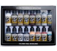 Vallejo Model Air Weathering Acrylic Paint Set for Air Brush - Assorted Colours (Pack of 16),17 ml (Pack of 16)