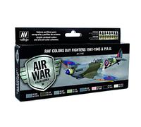 Vallejo"Model Air WWII RAF Day Fighters" Acrylic Paint Kit for Air Brush - Assorted Colours (Pack of 8),17 ml (Pack of 8)