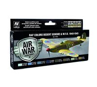 Vallejo "Model Air WWII RAF Desert" Acrylic Paint Kit for Air Brush - Assorted Colours (Pack of 8)