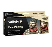 Vallejo Model Color Faces Painting Acrylic Paint Set - Assorted Colours (Pack of 8),Red,17 ml (Pack of 8)