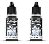 Vallejo Model Color Acrylic Paint, Black Grey, 18 ml, Self-Leveling, BSL System for Modeling and Miniatures (Pack of 2)