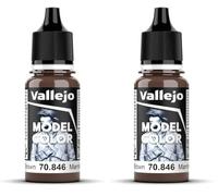 Vallejo Model Color Acrylic Paint, Brown Mahogany, 18 ml, Self-Leveling, BSL System for Modeling and Miniatures (Pack of 2)