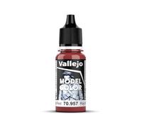 Vallejo Model Color Acrylic Paint, Flat Red, 18 ml, Self-Leveling, BSL System for Modeling and Miniatures