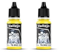 Vallejo Model Color Acrylic Paint, Lemon Yellow, 18 ml, Self-Leveling, BSL System for Modeling and Miniatures (Pack of 2)