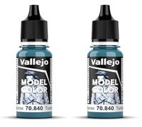 Vallejo Model Color Acrylic Paint, Light Turquoise, 18 ml, Self-Leveling, BSL System for Modeling and Miniatures (Pack of 2)