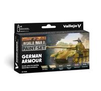 Createx Vallejo Model Color Acrylic Paint Set – WWII German Armour – Matte Self-leveling – 6x18ml