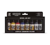 Vallejo Model Air Basic Colors Acrylic Paint Set for Air Brush - Assorted Colours (Pack of 8)