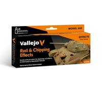 Vallejo Model Color Acrylic Paint Set, 8 Matte Finish Colors for Airbrush, 18 ml Bottles with Dropper for Rust and Weathering Effects