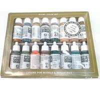 Vallejo Model Color WWII German Camouflage Acrylic Paint Set - Assorted Colours (Pack of 16)