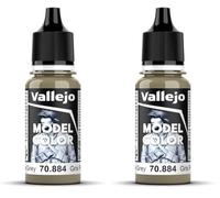 Vallejo Model Color Acrylic Paint, Stone Grey, 18 ml, Self-Leveling, BSL System for Modeling and Miniatures (Pack of 2)