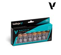 Vallejo Model Color Acrylic Paint Set, 8 Skin and Flesh Tones, 18 ml Dropper Bottles, Matte Finish for Miniature Figures and Models
