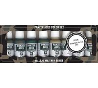 Vallejo Model Color Panzer Aces No.3 Acrylic Paint Set - Assorted Colours (Pack of 8)